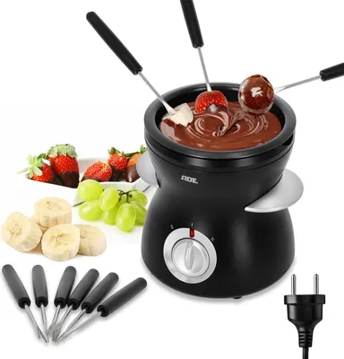 Produktbild von Elektrische Schokoladenfondue 250 ml mit 6 Spießen - Perfekt für Schokoladendips und Desserts