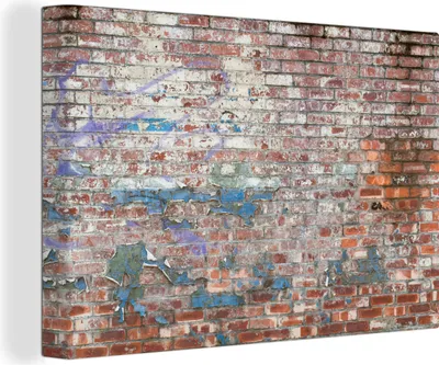 Obrázok produktu pre OneMillionCanvasses® - Obraz na plátne - 140x90 cm, Brick - Street art - Nástenná dekorácia - Fotografia na plátne - Obraz na drevenom ráme