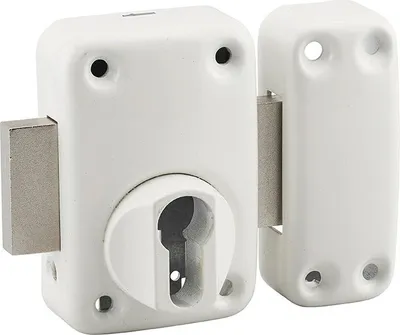 Image de Boitier de verrou APACHE en applique à cylindre pour porte d'entrée, blanc - THIRARD