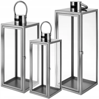 Zdjęcie produktu dla Ruhhy Srebrne latarnie 38/49/63cm 3szt. 26477 ISOx