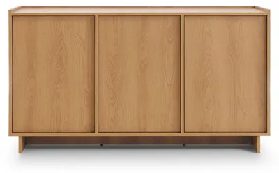 Produktbild von Kommode SUNA 147 Sideboard Karamell Eiche 3 Türen Push-To-Open