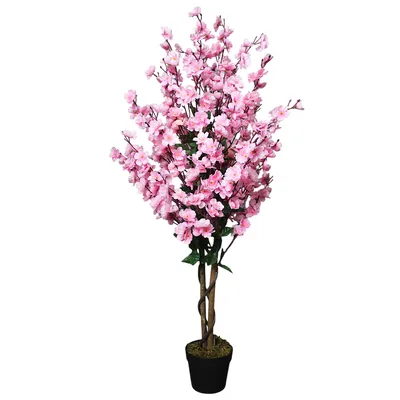 Produktbild von Kunstpflanze Blütenbaum 120 cm Wintersweet Pink Künstliche Pflanze Blüten Kunstbaum
