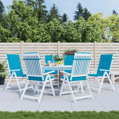 Produktbild von The Living Store Gartenstuhlauflagen für Hochlehner 6 Stk. Blau 120x50x3cm Stoff