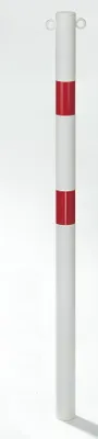 Zdjęcie produktu dla Słupki odgradzające Alberts 782788 Standard SK, do wbetonowania, białe, średnica słupka 76 mm, wysokość nad ziemią 100 cm