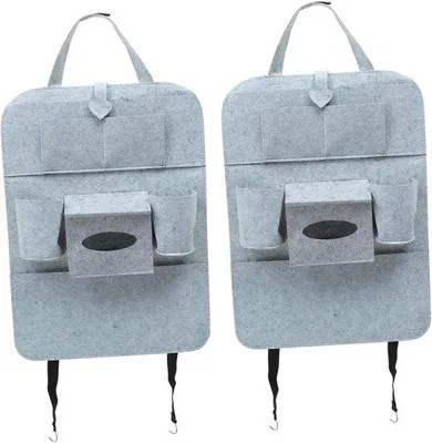 Produktbild von Auto Stuhl Veranstalter - Sitztasche - Auto Innenraum - aus Filz - 2 Stck - Hellgrau