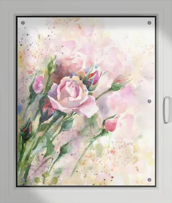 Produktbild von Wallario Lichtschutzbild, Dekorativer Sichtschutz Sonnenschutz 76 x 93 cm mit Motiv: Abstraktes Blumenbuket - Verdunklung ohne Bohren