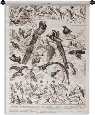 Produktbild von MuchoWow® Wandteppich Wandbehang Vogel - Natur - Schwarz - Weiß 60x80 cm Tapisserie Dekoration Wandtuch - Decke - Wandtücher - Wohne