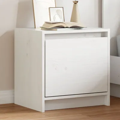 Immagine prodotto di Comodino bianco 40x30,5x40 cm in legno di pino massiccio