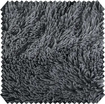 Produktbild von novely® SHADY - Kuscheliger Plüschstoff - Ultraweicher Zottelplüsch - Flauschiger Hochfloor und Langhaar - Pflegeleichte Meterware 1 lfm - Farbe: 02 Grau