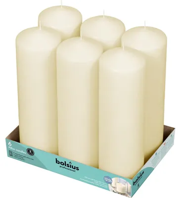 Productafbeelding van Bolsius Stompkaars 25/8, kleur ivoor (6 stuks)