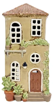 Produktbild von Clayre & Eef Teelichthalter Haus Beige Keramik