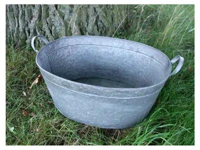 Produktbild von Zinkwanne, Pflanztopf, Zinkbottich, Blumentopf, Pflanzschale 42 cm