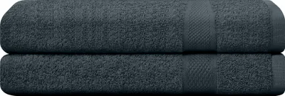 Produktbild von CAMRY Handtuch Set 2-teilig - 2 Handtücher 50x100 cm aus 100% Baumwolle - weiche und saugstarke Tücher in Farbe Anthrazit