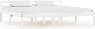 Image de Cadre de lit sans matelas blanc bois de pin massif 160x200 cm