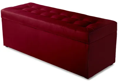 Produktbild von MG Design Polsterhocker Rot 45x120 cm - Stauraum 140L, bis 300 kg belastbar, sofort einsatzbereit, pflegeleicht, für Wohnzimmer & Flur
