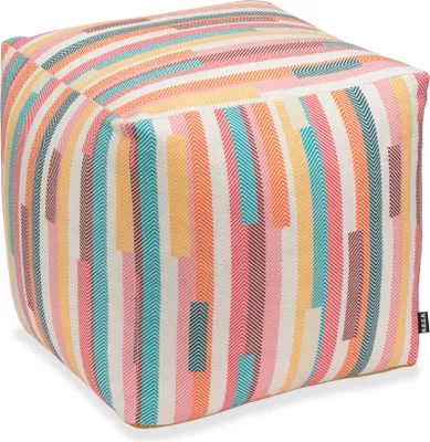 Produktbild von H.O.C.K. Espen Bean Cube Pouf 40x40x40cm rot bunt col. 03