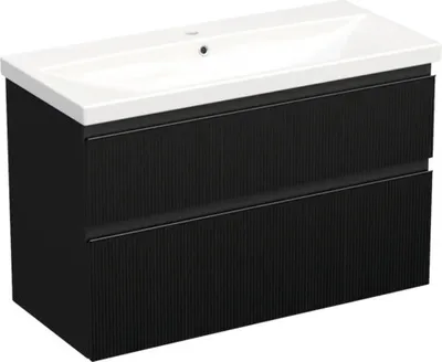 Obrázek produktu pro Koupelnová skříňka s umyvadlem Jungborn TRENTA 100 cm černá