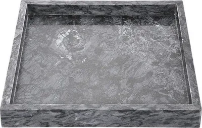 Immagine prodotto di Piatto da portata in marmo per bagno, cucina, ripostiglio, articoli da toilette, gioielli, torte, complementi d'arredo (nero, 25 cm)
