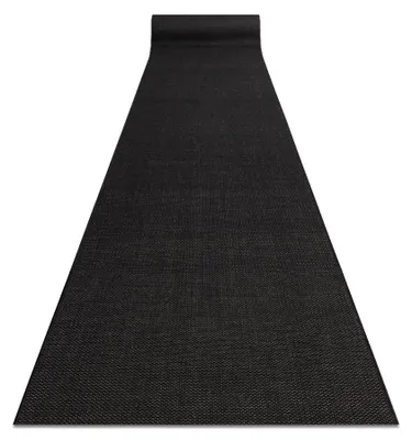 Image de TAPIS DE COULOIR SIZAL FLOORLUX modèle 20433 noir LISSE 120 cm noir 120x740 cm