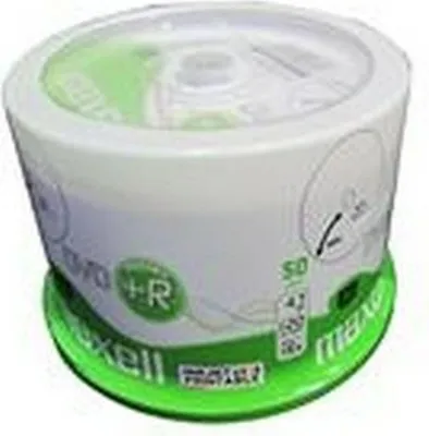 Image de Maxell MAXELL Disc DVD+R 4.7GB  50 pcs. in a cake package (pindel). Writing speed 16X  120 min.  Plates for inkjet printing. Purpose Multimedia.