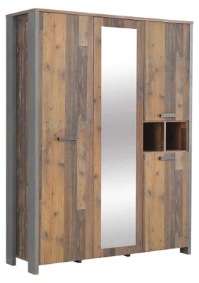 Kleiderschrank CLIF 4-trg. Old Wood Vintage Beton Optik von Forte