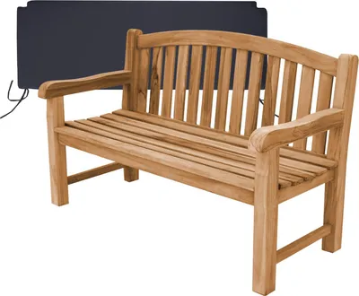 Produktbild von Gartenbank Bari Teak Massivholz XXL extra stark 150 cm Schwarz