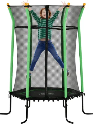 Produktbild von Kindertrampolin - Indoor-Trampolin - Ø 163,5 cm - Bis 50 kg - Cardio-Training - Beintraining - Grün