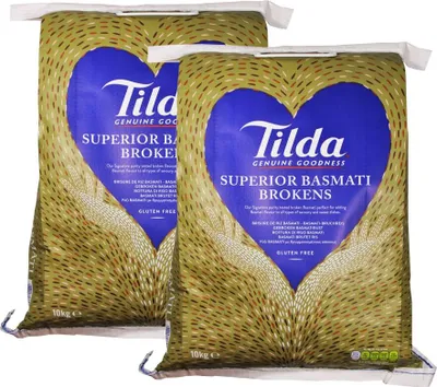 Produktbild von Doppelpack TILDA Basmati Bruchreis ( 2x 10kg ) Genuine Goodness  | Basmatireis | Superior Broken Basmati Rice