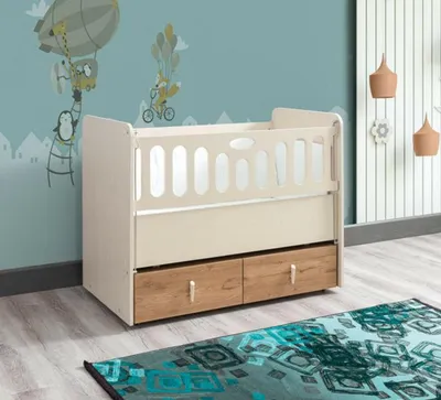 Produktbild von Modern Ausziehbares Kinderbett s Schlafzimmer Bett Holz Möbel Beige