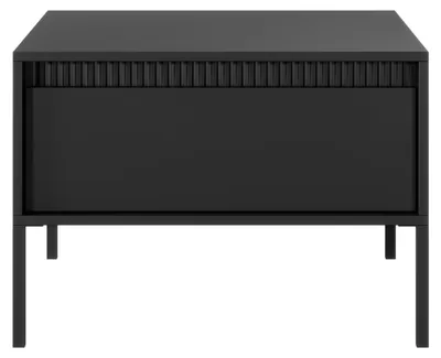 Produktbild von SENSO 1S Couchtisch mit Schublade, Push-to-Open, Schwarz, Metallbeine, 68x68x48,4 cm
