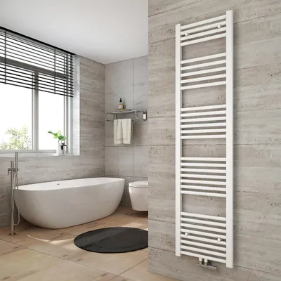 Produktbild von Heilmetz Badheizkörper Weiß 1600x400 mm, Handtuchtrockner aus Q195-Stahl, Mittelanschluss 50mm, 547W Handtuchheizkörper für Badezimmer Ohne heizstab
