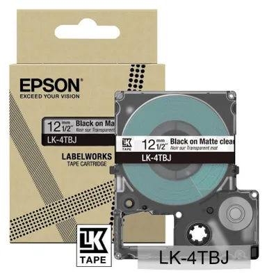 Immagine prodotto di EPSON C53S672065 EPSON Schriftband LK LK-4TBJ C53S672065, 12 mm schwarz auf transparent
