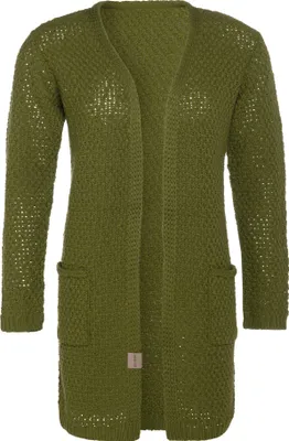 Produktbild von Knit Factory Luna Strickjacke - Moosgrün - 40/42 - Mit Taschen