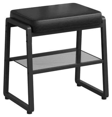 Produktbild von Schuhbank mit Sitzfläche und Ablage, 5 cm Polsterung, Metallgestell, Schwarz