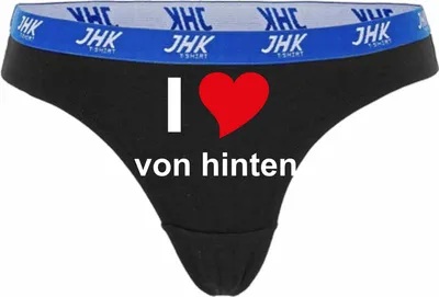 Produktbild von Damen Thong Slip - Boxer-0004-woman-black-h-M - schwarz - M - hinten - I LOVE liebe von hinten - lustiges Motiv - Spruch - Unterwäsche - Unterhose - Freizeit - lustig