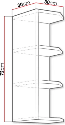 Image de Étagère supérieure de cuisine 30 cm RONG - gris