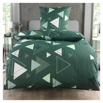 Produktbild von Bettwäsche 135x200 cm aus Baumwolle, Set mit Bettbezug 135 x 200 cm und Kissenbezug 80x80 cm, Renforcé, mit Reißverschluss