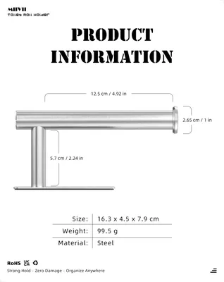 Produktbild von Toilettenpapierhalter selbstklebend, Edelstahl, 2 Stück, für Küche und Bad