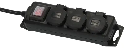 Produktbild von Brennenstuhl Steckdosenverteiler mit Schalter IP44 3-fach schwarz 2 m H07RN-F 3G1,5 - 1159950013