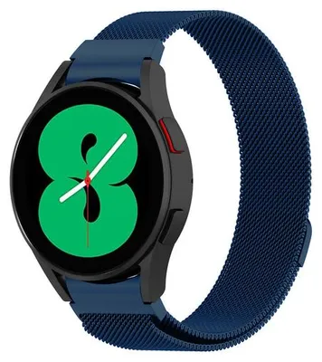 Produktbild von By Qubix Milanaise-Armband (runde Connector) - Dunkelblau - passend für Samsung Galaxy Watch 6 - 40 mm & 44 mm