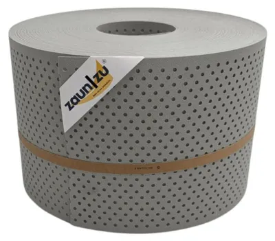 Produktbild von Doppelstab Sichtschutz zaun|zu PREMIUM gelocht 15% Streifen PP Zaunblende Steingrau 50m