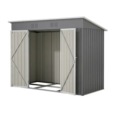 Produktbild von 8x4 FT Metall Gerätehaus Gartenhaus Inkl. Metallfundament (ohne Boden), wetterfest Gartenschuppen für Outdoor Garten Terrasse
