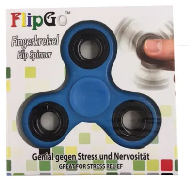 Image de Toupie de doigt Fidget Spinner bleu moyen