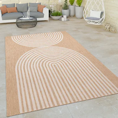 Produktbild von In- & Outdoor Teppich Flachgewebe Boho Sisaloptik robust Balkon & Garten Beige Grösse 80x150 cm