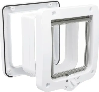 Produktbild von TRIXIE 4-Wege Freilauftür mit Tunnel - weiß - 20 × 22 cm