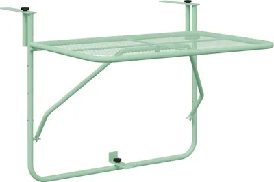 Immagine prodotto di vidaXL Tavolino da balcone sospeso Verde menta 60 x 39 x 65 cm Acciaio