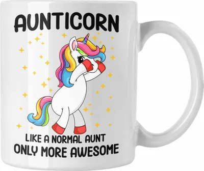 Produktbild von Trendation - Tante Aunticorn Geschenk Tasse Geschenkidee Beste Tante Kaffeetasse Geschenk Lustig (Weiß)