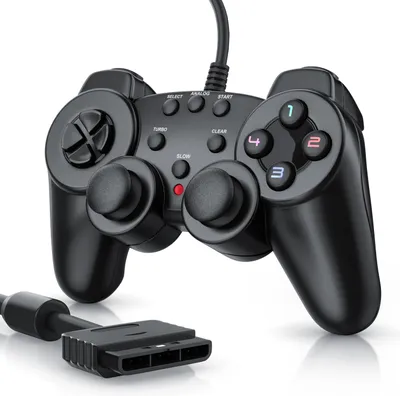 Produktbild von CSL PlayStation-Controller, PS2 Gamepad mit Dual Vibration (Rumble Effekt), Präzision & Komfort