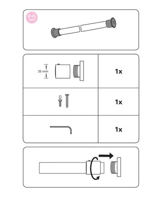 Produktbild von Gardinia Wandlager für Ø 25 mm edelstahl-optik cm