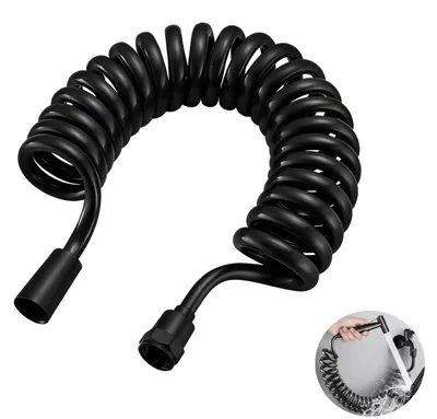 Immagine prodotto di Tubo flessibile per doccia e bagno, spirale, 3 metri, nero, flessibile